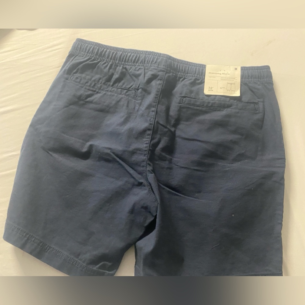 Goodfellow & Co Mens New Navy Cotton blend Casual Drawstring Shorts 7” inseam - Picture 3 of 5